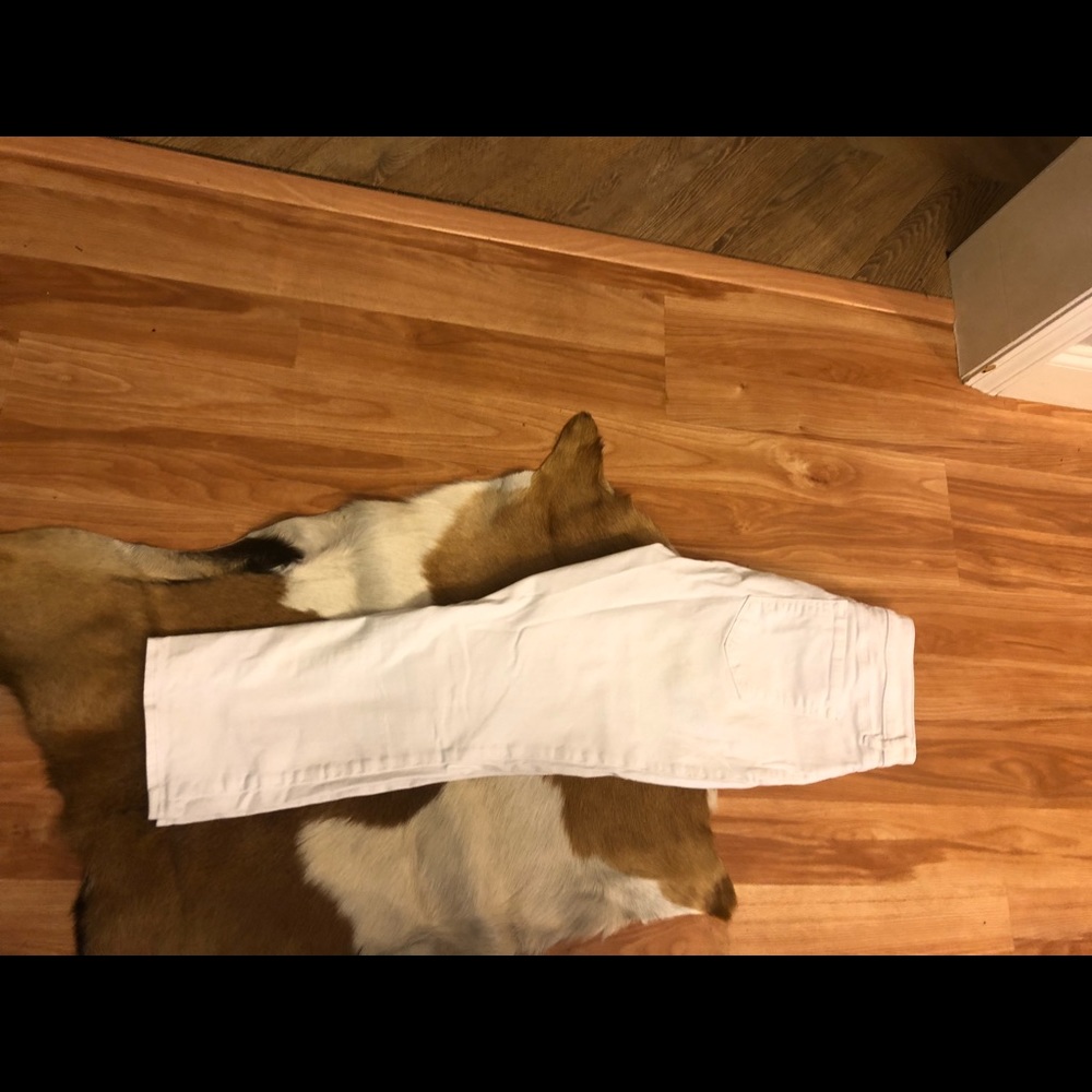 Loft kick crop white jeans